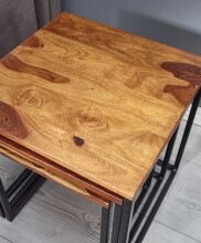 Satztisch >WL6.520< (3-teilig) in Sheesham - 40x42x40 (BxHxT)