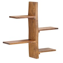 Wandregal >WL6.528< in Sheesham, Massivholz - 58x60x15cm (BxHxT)