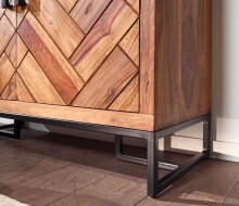 Schuhschrank >WL6.530< in Sheesham / Schwarz - 100x105x40 (BxHxT)