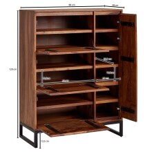 Schuhkommode >WL6.531< in Sheesham - 88x120x40 (BxHxT)