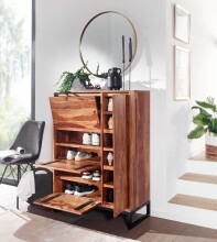 Schuhkommode >WL6.531< in Sheesham - 88x120x40 (BxHxT)