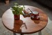 Couchtisch >WL6.536< in Sheesham / schwarz, Massivholz / Edelstahl - 35x60 (HxD)
