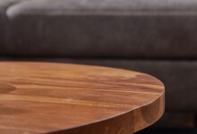 Couchtisch >WL6.537< in Sheesham / schwarz, Massivholz/ Edelstahl - 35x60 (HxD)