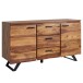 Sideboard >WL6.544< in Sheesham / schwarz - 145x82x45 (BxHxT)