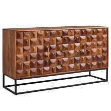 Sideboard >WL6.545< in Sheesham / schwarz -...