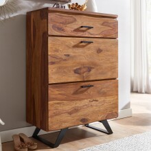 Kommode >WL6.546< in Sheesham / schwarz - 80x120x42...