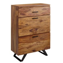 Kommode >WL6.546< in Sheesham / schwarz - 80x120x42...