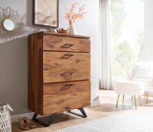 Kommode >WL6.546< in Sheesham / schwarz - 80x120x42 (BxHxT)