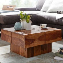 Couchtisch >WL6.549< in Sheesham, Massivholz -...