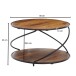 Couchtisch >WL6.551< in Sheesham / schwarz, Massivholz / Edelstahl - 35x58 (HxT)