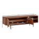 Lowboard >WL6.556< in Sheesham / schwarz - 123x42x35 (BxHxT)