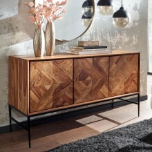 Sideboard >WL6.559< in Sheesham / schwarz -...