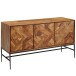 Sideboard >WL6.559< in Sheesham / schwarz - 123x70x45 (BxHxT)