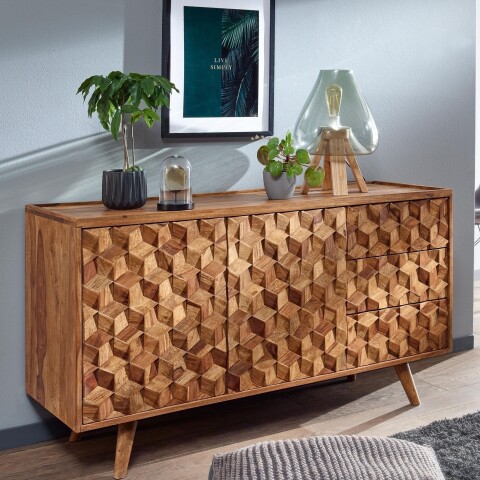 Sideboard >WL6.563< in Sheesham, Massivholz - 138x76x45cm (BxHxT)