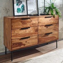 Sideboard >WL6.564< in Sheesham / schwarz -...