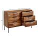Sideboard >WL6.564< in Sheesham / schwarz - 117x80x42 (BxHxT)
