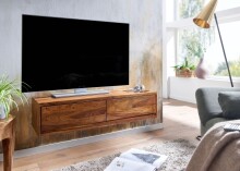 Lowboard >WL6.568< hängend in Sheesham, Massivholz - 108x25x34cm (BxHxT)