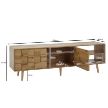 Lowboard >WL6.578< in Eiche Dekor, Holzwerkstoff - 160x51x40cm (BxHxT)