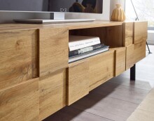 Lowboard >WL6.581< in Eiche Dekor, Holzwerkstoff - 160x45x43cm (BxHxT)