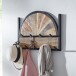 Wandgarderobe >WL6.590< in Mango, Massivholz / Metall - 53x40x8cm (BxHxT)
