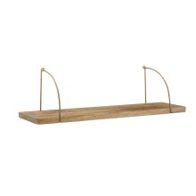 Wandboard >WL6.595< in Mango / gold, Massivholz / Metall - 60x25x22cm (BxHxT)