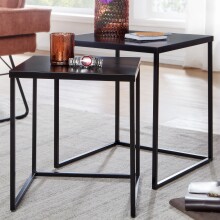 Satztisch >WL6.602< (2-teilig) in Schwarz, Metall -...