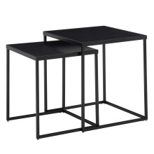 Satztisch >WL6.602< (2-teilig) in Schwarz, Metall -...