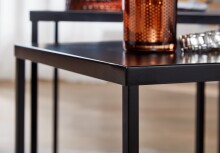 Satztisch >WL6.602< (2-teilig) in Schwarz, Metall - 40x45x40cm (BxHxT)
