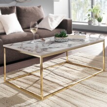 Couchtisch >WL6.606< in Marmor Optik Weiß /...
