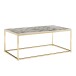 Couchtisch >WL6.606< in Marmor Optik Weiß / gold - 100x40x60 (BxHxT)