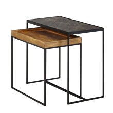 Satztisch >WL6.636< (2-teilig) in Mango / schwarz -...