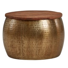 Couchtisch >WL6.705< in Mango / gold, Massivholz...