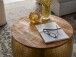 Couchtisch >WL6.705< in Mango / gold, Massivholz & Metall - 40x60cm (HxD)
