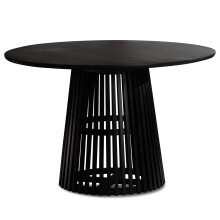 Esstisch >WL6.802< in Mango Schwarz, Massivholz -...