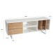 Lowboard >WL6.812< in Weiß / Eiche Dekor, Holzwerkstoff - 150x55x40cm (BxHxT)