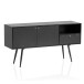 Sideboard >WL6.826< in Eiche Schwarz, Holzwerkstoff - 140x75x40cm (BxHxT)