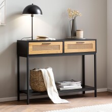 Konsolentisch >WL6.827< in Holz-Dekor / Schwarz -...