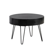 Couchtisch >WL6.836< in Mango Schwarz, Massivholz -...