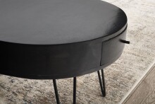 Couchtisch >WL6.836< in Mango Schwarz, Massivholz - 43x60cm (HxD)