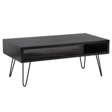 Couchtisch >WL6.841< in Mango Schwarz, Massivholz -...