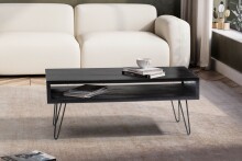 Couchtisch >WL6.841< in Mango Schwarz, Massivholz - 100x40x50cm (BxHxT)