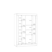 Wohnwand >LEFKADAS< (2-teilig) in weiss / Eiche Dekor - 195,4/61/41,4 cm (B/H/T)