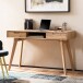 Schreibtisch >WL6.874< in Eiche Dekor, Holzwerkstoff - 120x77x55cm (BxHxT)