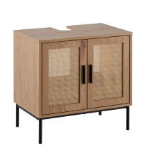 Waschbeckenunterschrank >WL6.875< in Eiche Dekor - 60x60x40 (BxHxT)
