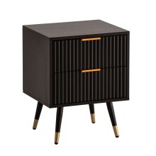 Nachtkommode >WL6.881< in Eiche-Dekor schwarz, Holzwerkstoff - 44x56x39 (BxHxT)