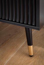 Nachtkommode >WL6.881< in Eiche-Dekor schwarz, Holzwerkstoff - 44x56x39 (BxHxT)