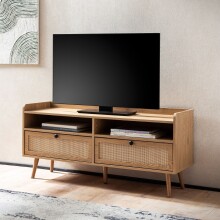 Lowboard >WL6.887< in Eiche-Dekor & Rattan,...