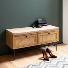 Schuhbank >WL6.890< in Eiche Dekor & Geflecht,...