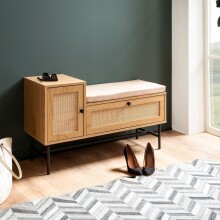 Schuhbank >WL6.891< in Eiche Dekor, Holzwerkstoff...