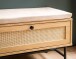Schuhbank >WL6.891< in Eiche Dekor, Holzwerkstoff & Geflecht - 100x60x38 (BxHxT)